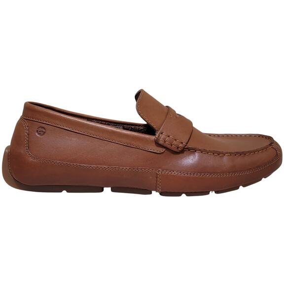 Clarks Men Markman Way Slip On Penny Driver Loafers Size US 13M Dark Tan Leather